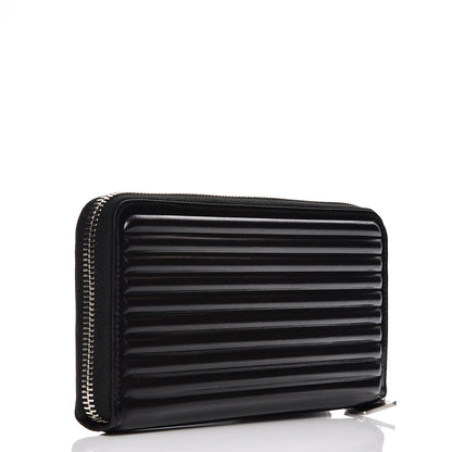 Saint Laurent Ribbed Calfskin Opium Monogram Zip Around Wallet Black 3 of 7