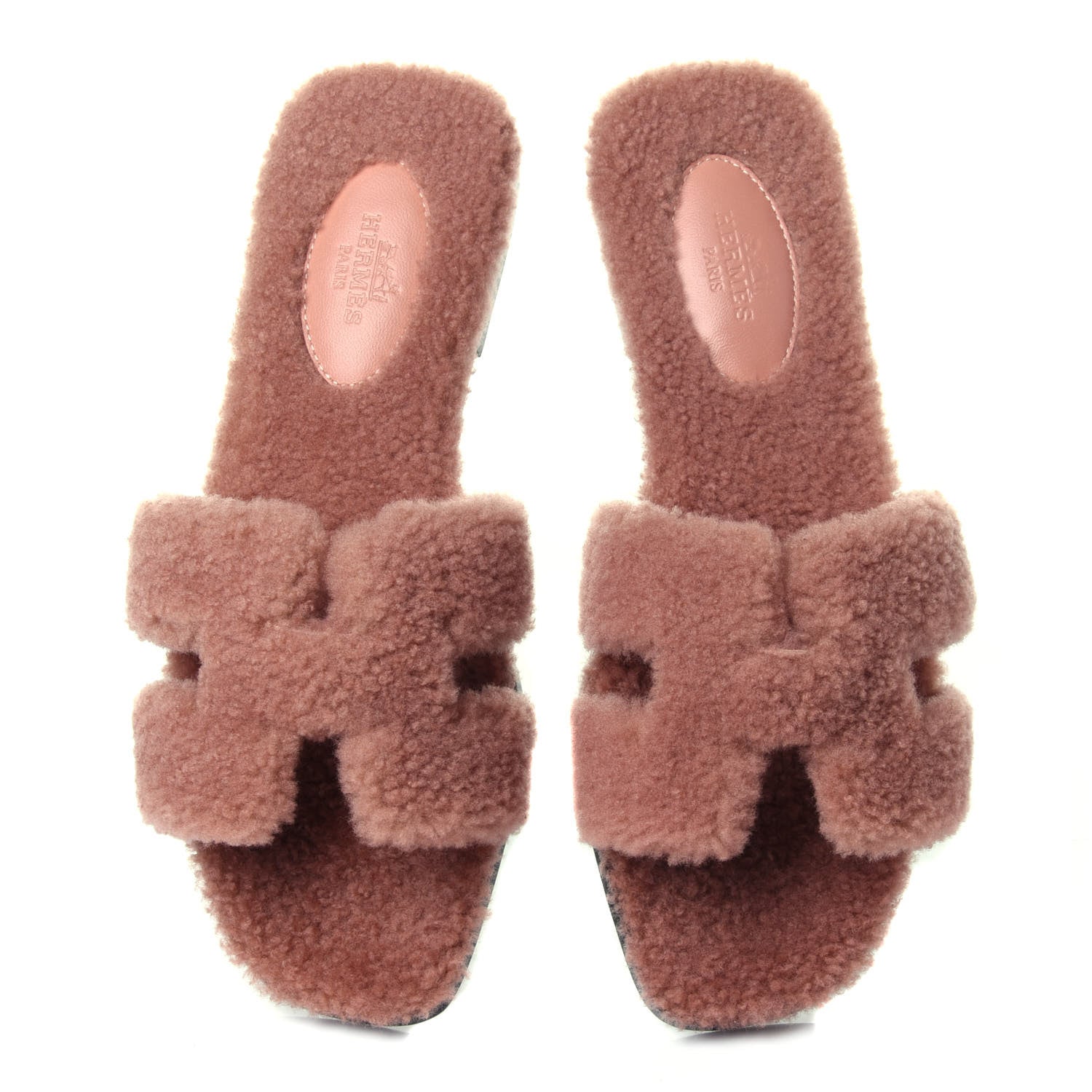 Hermes Woolskin Oran Sandals 37 Rose Aube 5 of 9