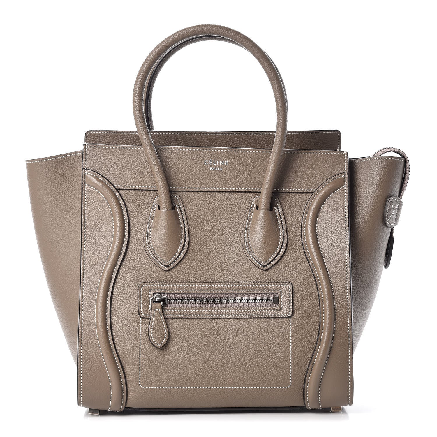 Celine Drummed Calfskin Micro Luggage Souris 1 of 9