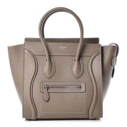Celine Drummed Calfskin Micro Luggage Souris 1 of 9