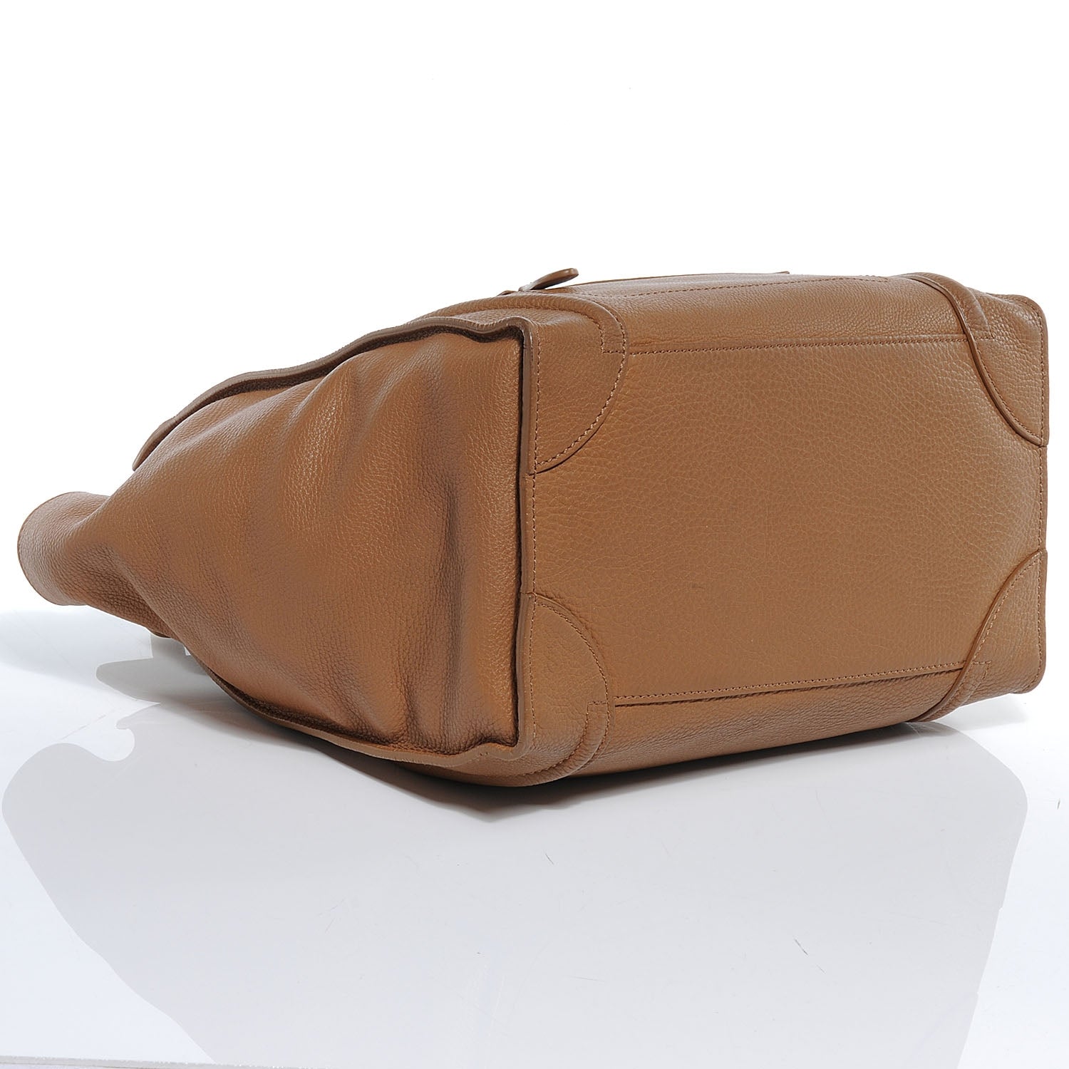 Celine Drummed Calfskin Mini Luggage Camel 4 of 8