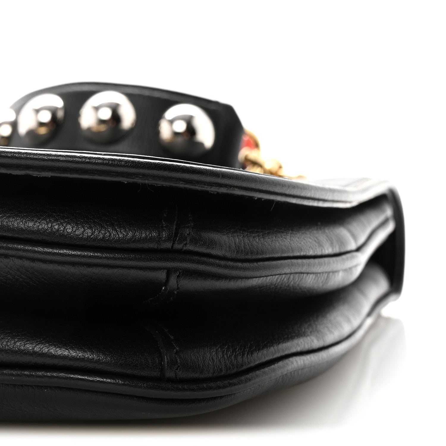 Gucci Roxy Calfskin Web Medium Studded Blondie Shoulder Flap Bag