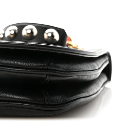 Gucci Roxy Calfskin Web Medium Studded Blondie Shoulder Flap Bag Black 10 of 10