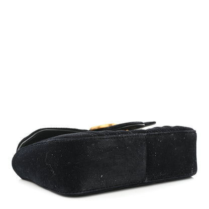Gucci Velvet Matelasse Mini GG Marmont Shoulder Bag Black 4 of 10