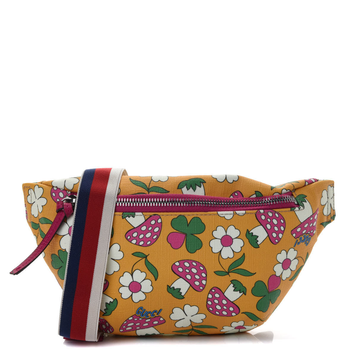 Gucci Supreme Childrens Mushroom Print Belt Bag Yellow 1 of 4