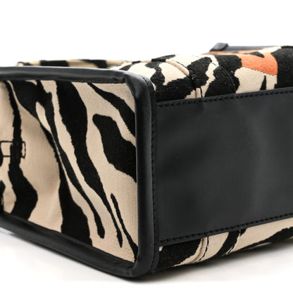 Marc Jacobs Cotton Canvas Zebra Tiger Print Mini The Traveler Tote Bag 9 of 16