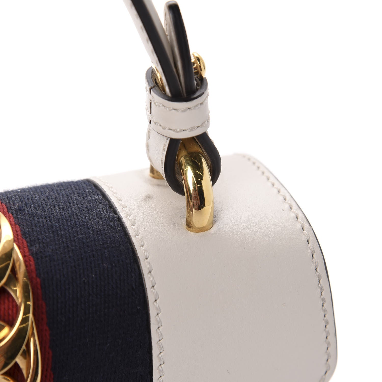 Gucci Calfskin Mini Sylvie Top Handle Bag White 14 of 17