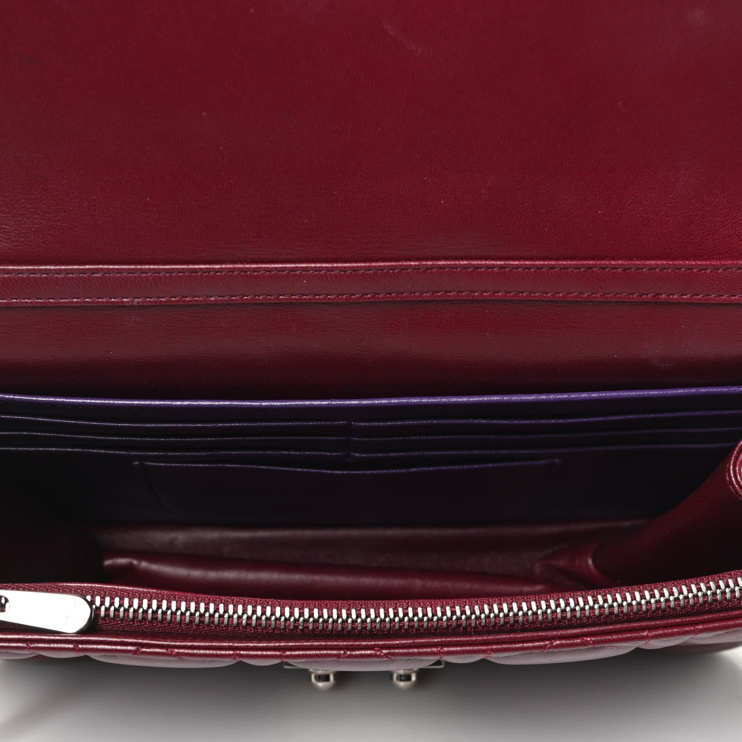 Christian Dior Lambskin Cannage Miss Dior Promenade Pouch Plum 4 of 4