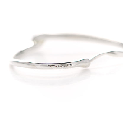 Tiffany Sterling Silver Small Elsa Peretti Open Heart Hoop Earrings 3 of 4