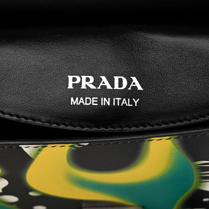Prada City Calfskin Severine Mermaid Print Flap Black Mango 6 of 10