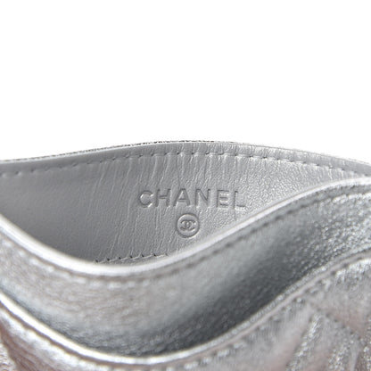 Chanel Metallic Lambskin Quilted Card Holder Silver 6 of 9
