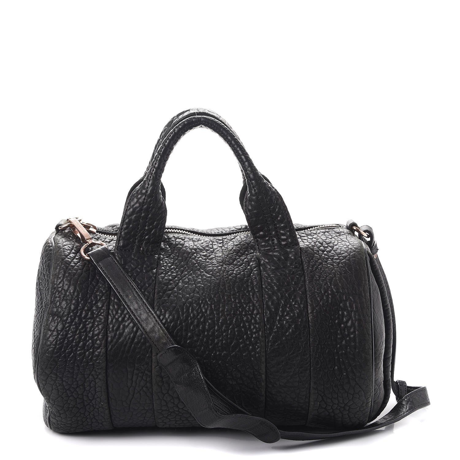 Alexander Wang Pebbled Lambskin Rocco Black Rose Gold Hardware 1 of 12