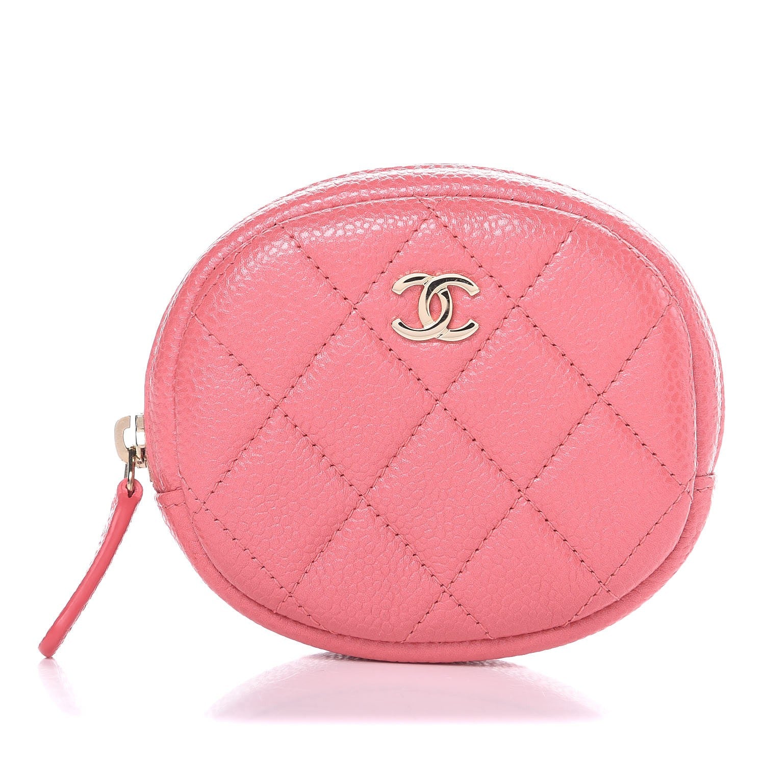 Chanel Caviar Quilted Zip Around Classic Coin Purse Pink 1 of 8