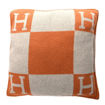 Hermes Wool Cashmere Avalon Pillow PM Ecru Potiron 2 of 3