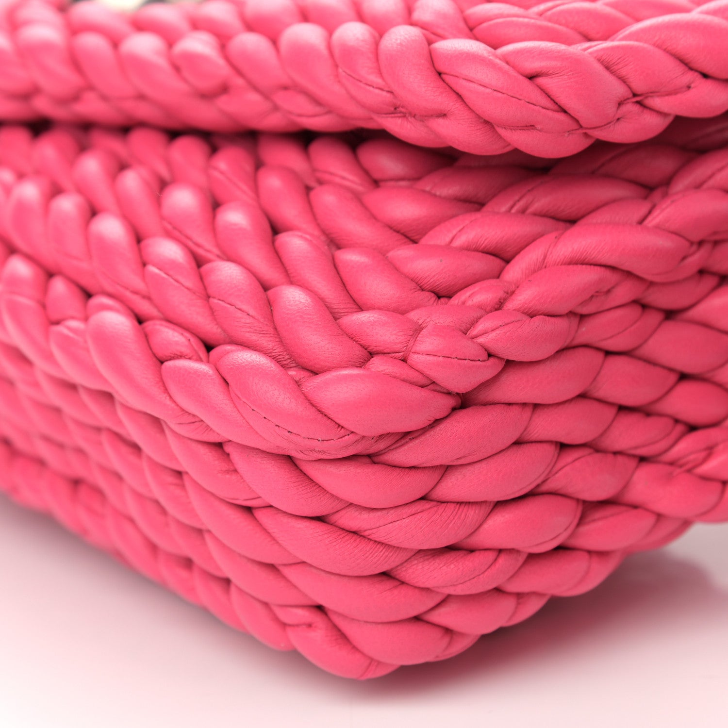 Bottega Veneta Lambskin Torchon Tasseled Twisted Shoulder Bag Lollipop 9 of 9