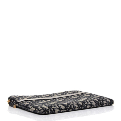 Christian Dior Oblique Pouch Clutch Blue 4 of 9