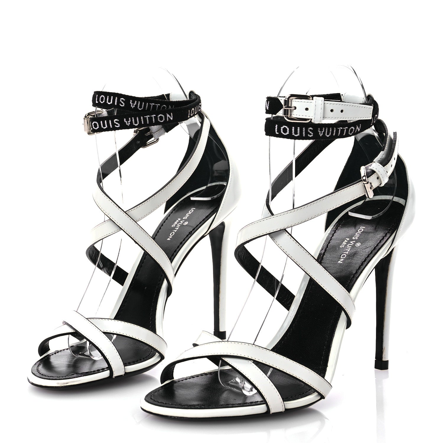 Louis Vuitton Patent Call Back Sandals 37 White 3 of 8