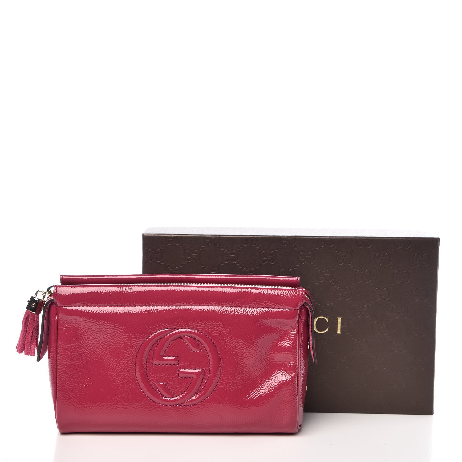 Gucci Soft Patent Soho Cosmetic Case Bright Bougainvillea 10 of 10