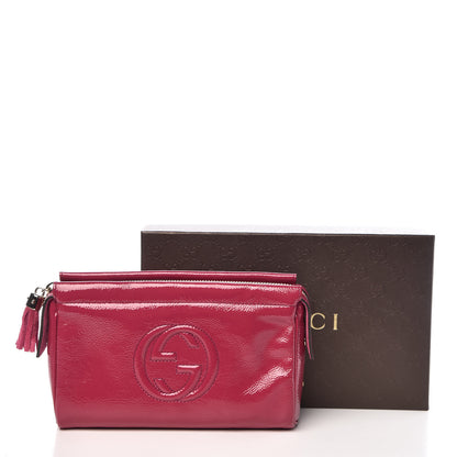 Gucci Soft Patent Soho Cosmetic Case Bright Bougainvillea 10 of 10