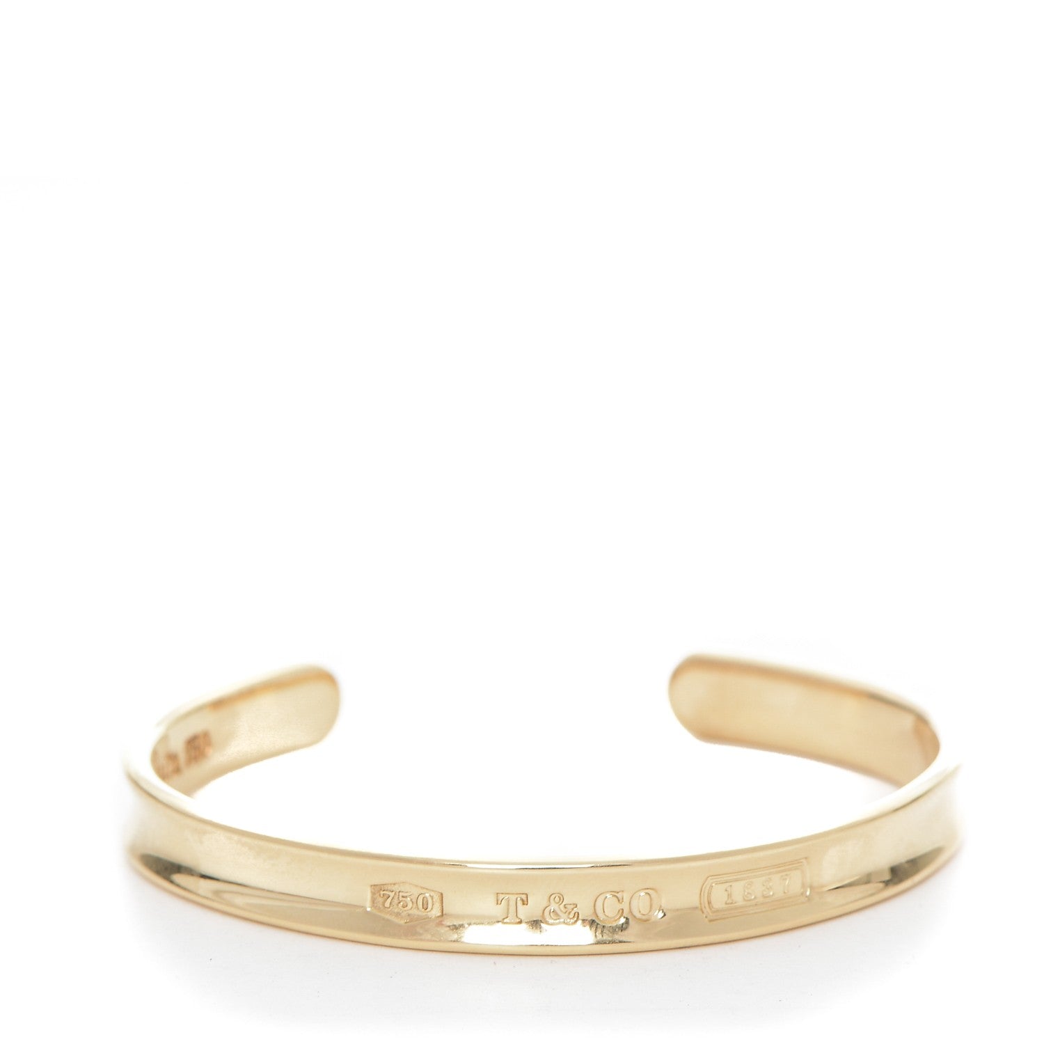 Tiffany 18K Yellow Gold Narrow 1837 Cuff Bracelet 1 of 5