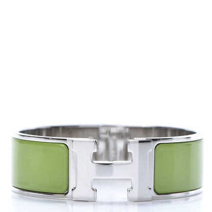 Hermes Enamel Wide Clic Clac H Bracelet PM Vert Anis 1 of 5