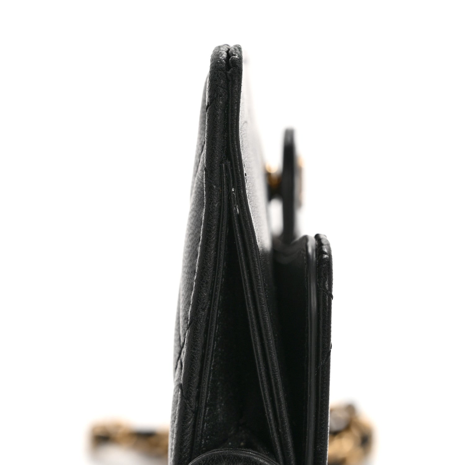 Chanel Lambskin Quilted Classic Pouch With Handle Black 10 of 11