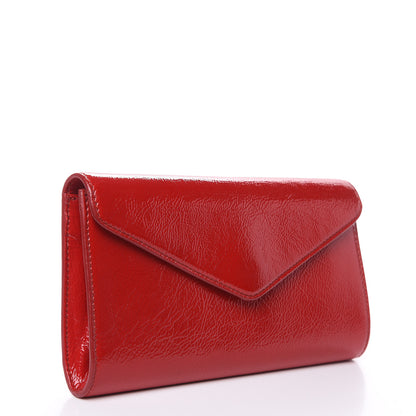Saint Laurent Patent Y-Mail Clutch Red 3 of 8
