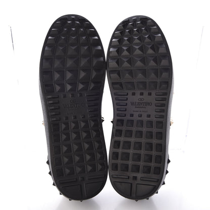 Valentino Garavani Calfskin Rockstud Untitled Open Sneakers 37 Black 5 of 9