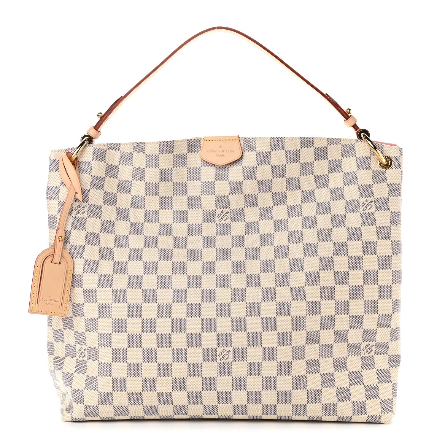 Louis Vuitton Damier Azur Graceful MM Rose Ballerine 1 of 10