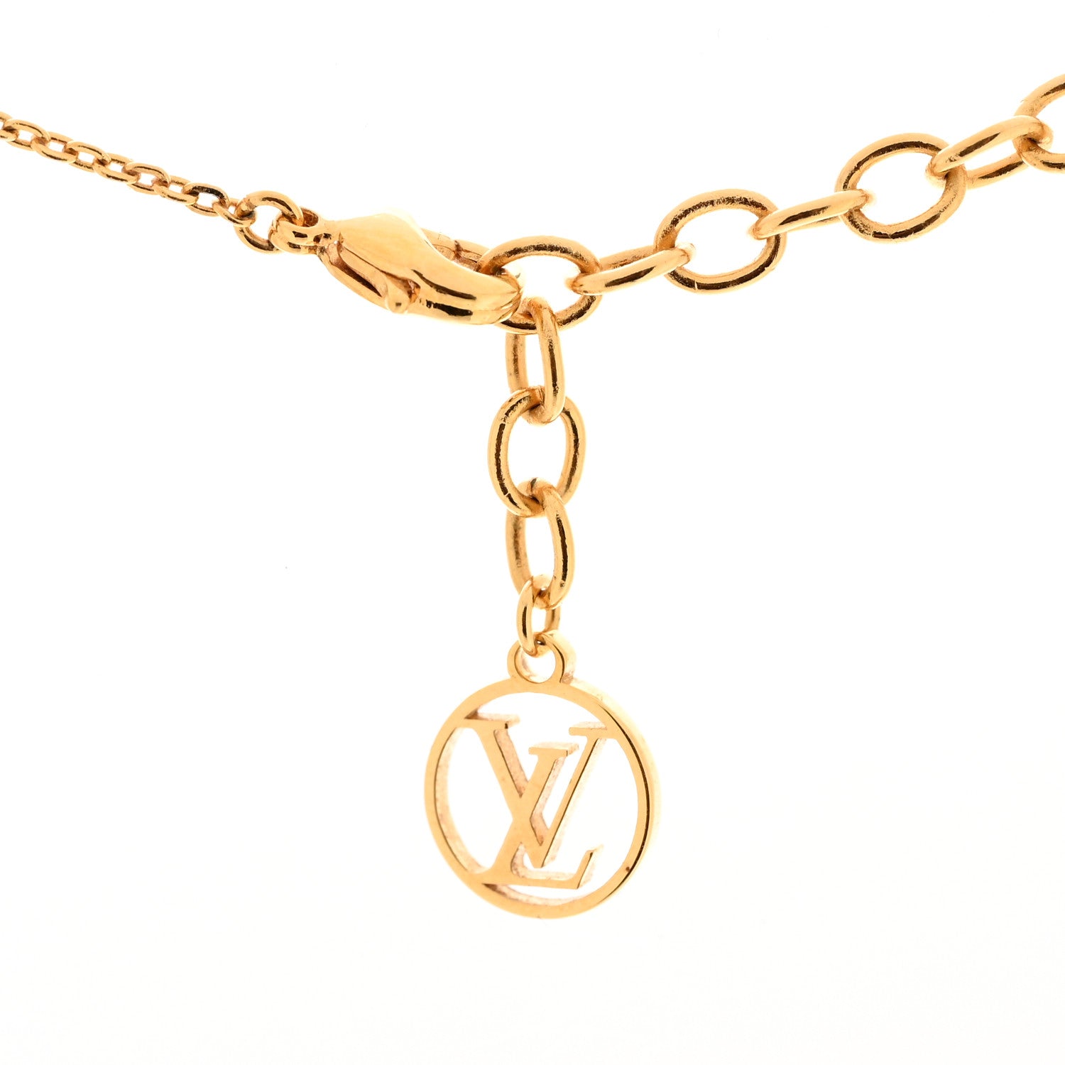 Louis Vuitton Nanogram Name Tag Necklace Gold 6 of 8