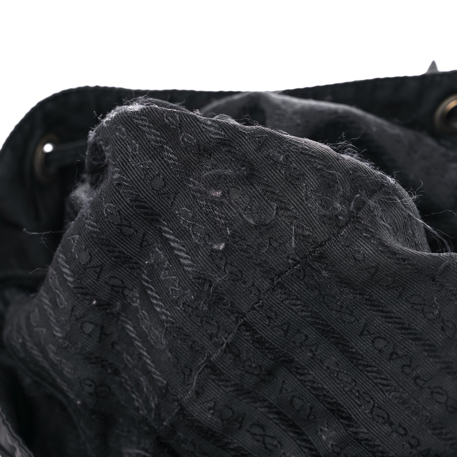 Prada Tessuto Nylon Crocodile Embossed Calfskin Cinch Backpack Black 15 of 28