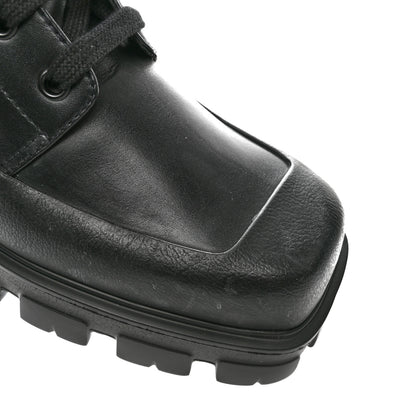 Prada Vitello Mens Lug Sole 45mm Combat Boots 9 Black 12 of 14