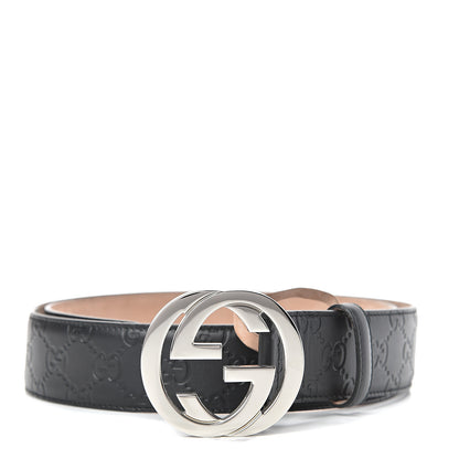Gucci Guccissima Signature Interlocking G 40mm Belt 100 40 Black 1 of 9