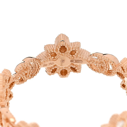 Gucci 18K Rose Gold Diamond Flora Band Ring 52 6 5 of 5
