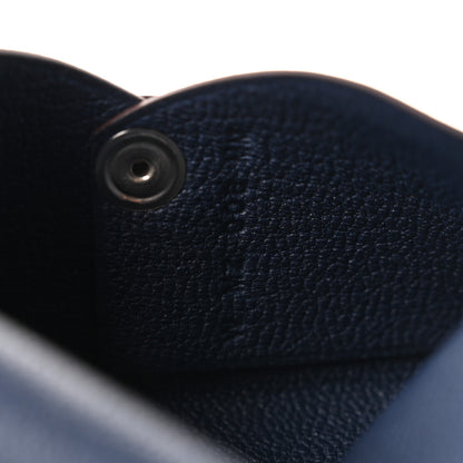 Hermes Swift Horseshoe Calvi Card Case Gold Bleu Navy 7 of 8