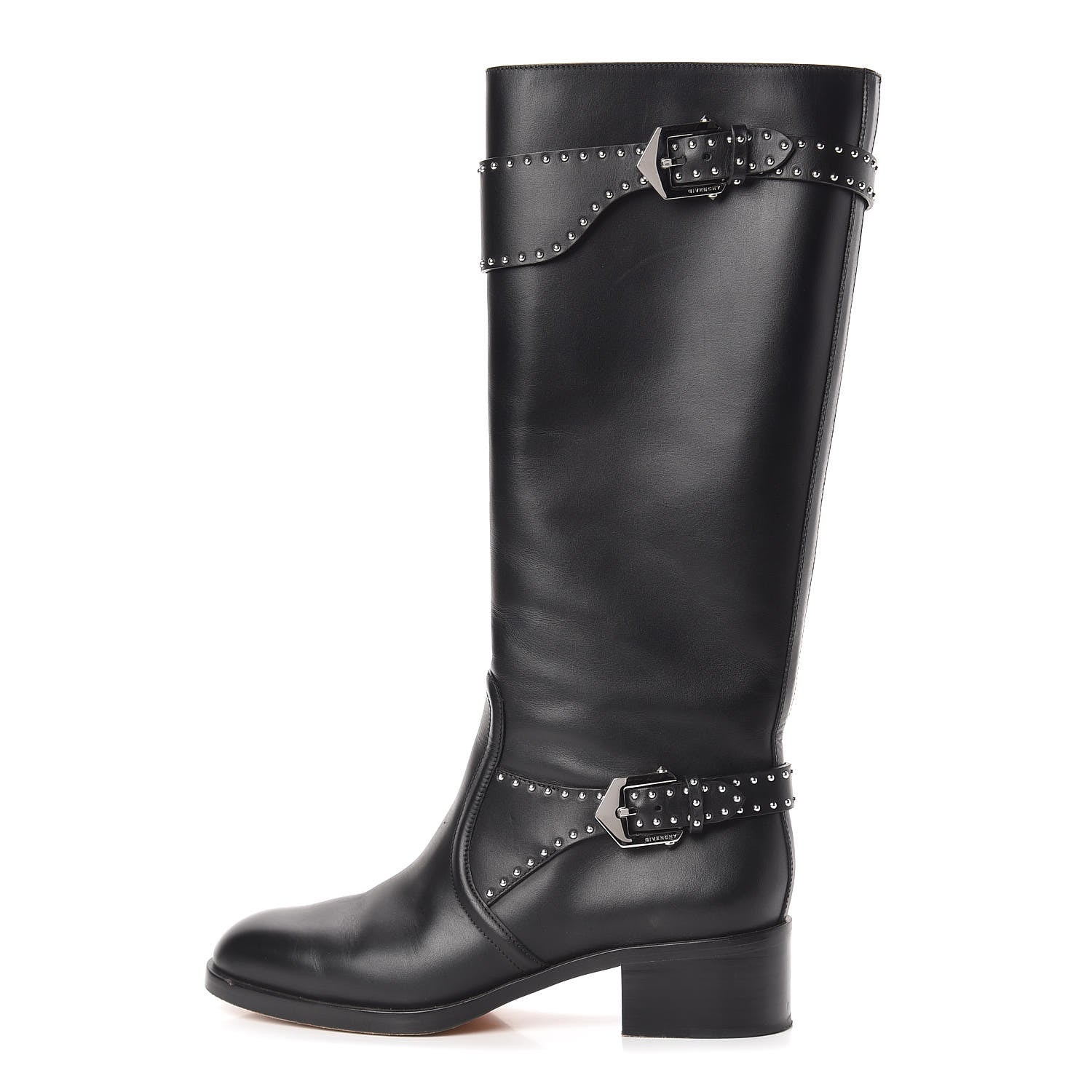 Givenchy Calfskin Studded Riding Boots 39 Black 1 of 14