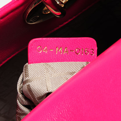 Christian Dior Lambskin Cannage Mini Lady Dior Fuchsia 7 of 8