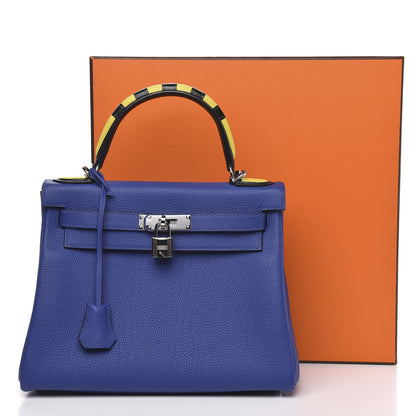 Hermes Togo Au Galop Kelly Retourne 28 Bleu Electrique 11 of 12