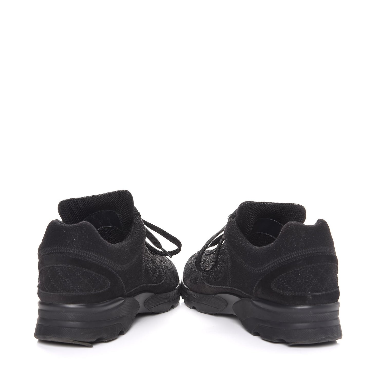 Suede Calfskin CC Sneakers 36.5 Black