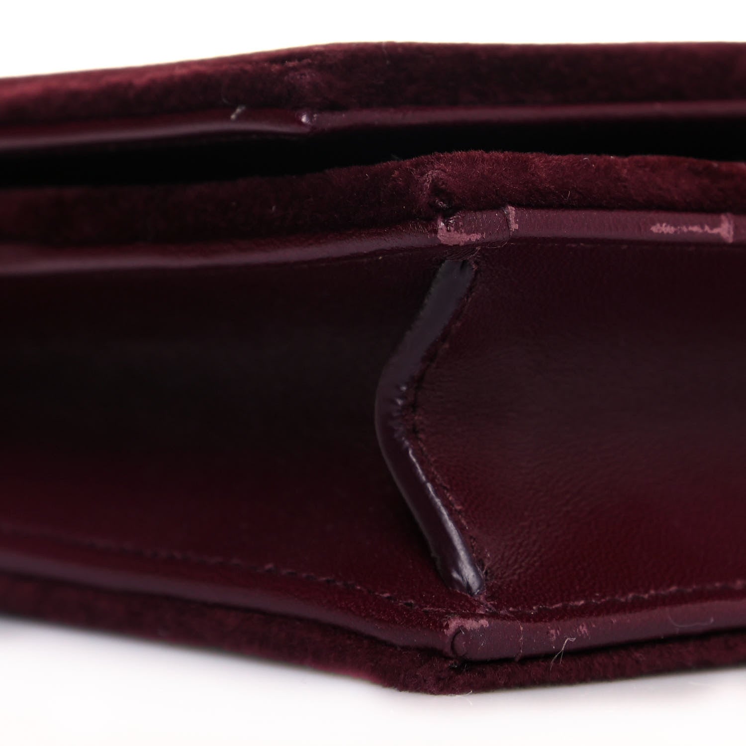 Saint Laurent Velvet Crystal Monogram Kate Tassel Shoulder Bag Rouge Legion 7 of 8