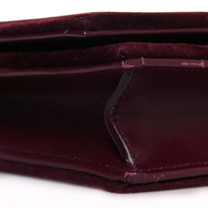 Saint Laurent Velvet Crystal Monogram Kate Tassel Shoulder Bag Rouge Legion 7 of 8