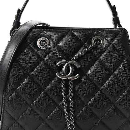 Chanel Caviar Quilted Small CC Bucket Bag Black 8 of 10