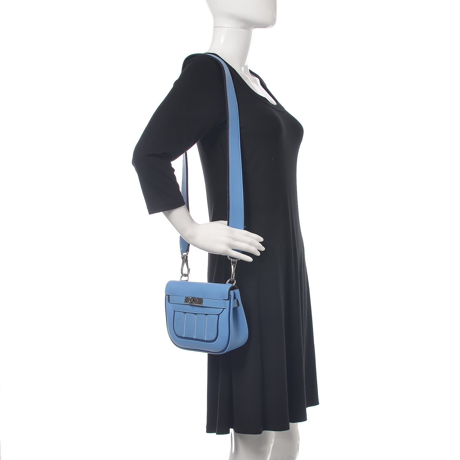 Hermes Veau Swift Mini Sac Berline Bleu Paradis Saphir 2 of 11