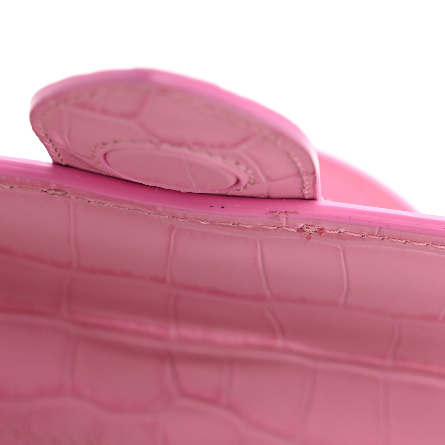 Jacquemus Calfskin Crocodile Embossed Le Bambino Pink 11 of 12