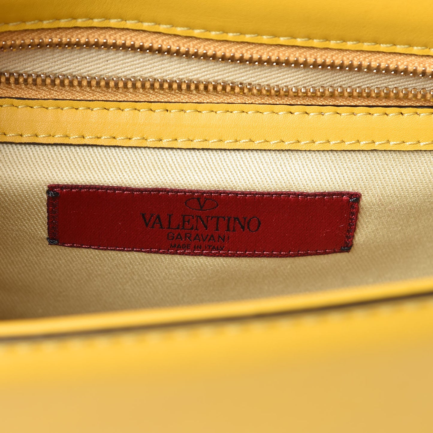 Vitello Small Glam Lock Rockstud Flap Naples Yellow