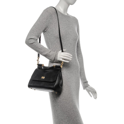 Dolce & Gabbana Lizard Medium Miss Sicily Satchel Black 2 of 7