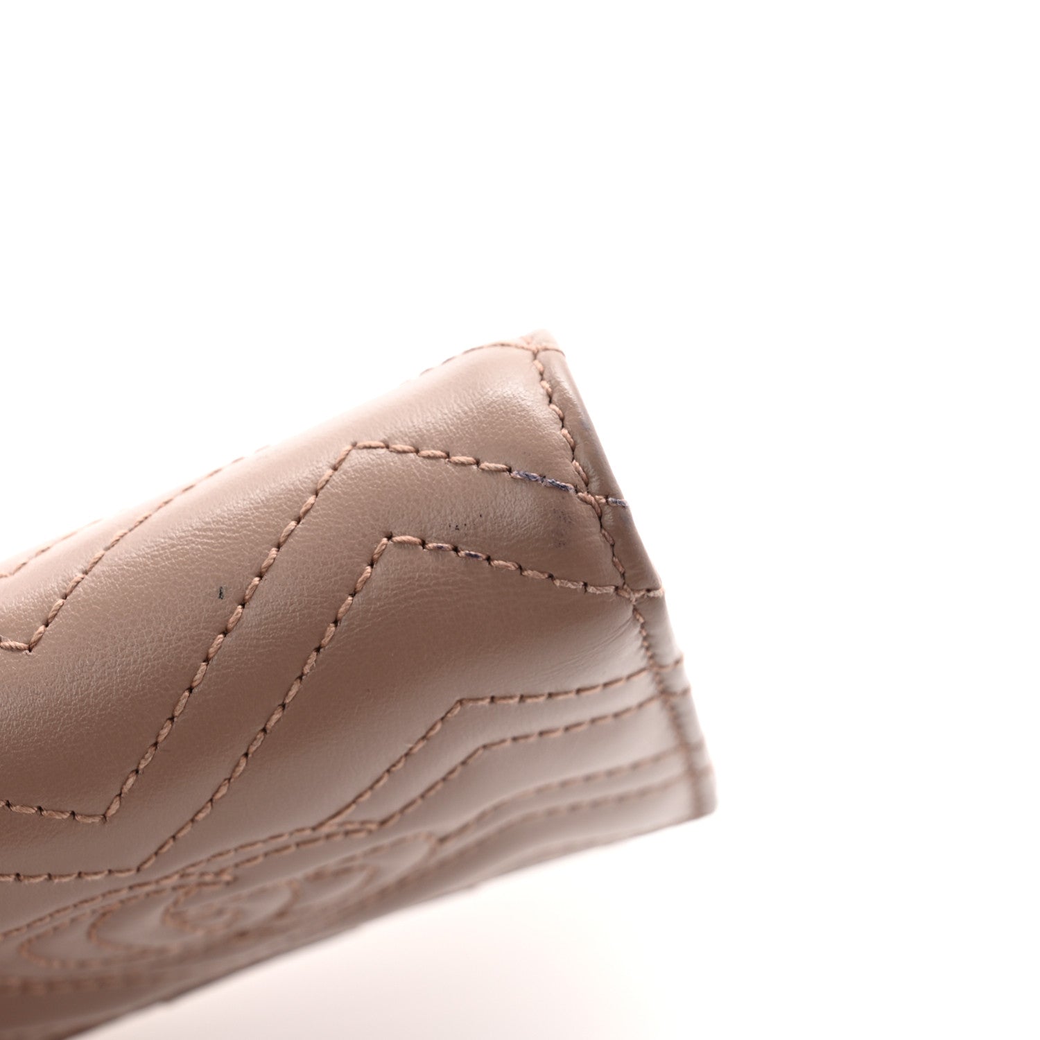 Gucci Calfskin Matelasse GG Marmont Card Case Wallet Porcelain Rose 10 of 11
