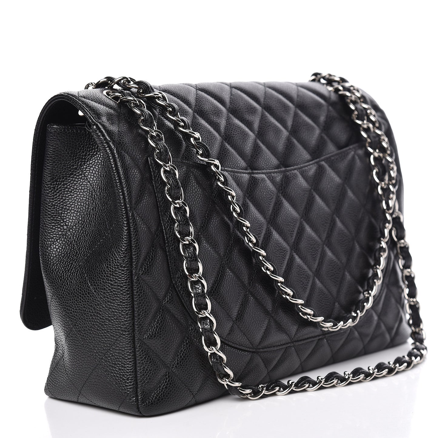 Caviar Quilted Maxi Single Flap Black