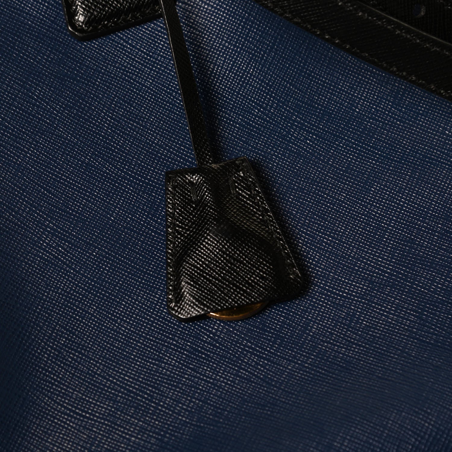 Prada Saffiano Lux Bi-Color Medium Galleria Double Zip Tote Bluette Black 14 of 15