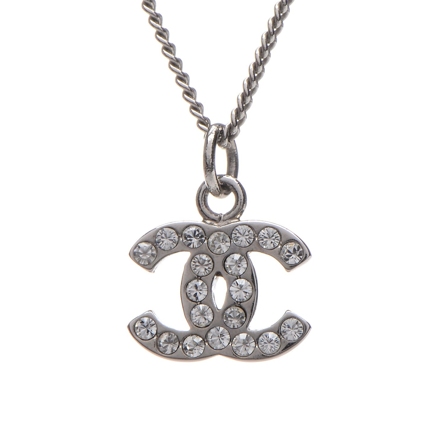 Crystal Timeless CC Necklace Silver